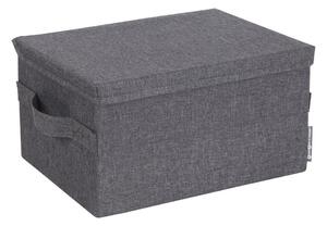 Šedý látkový úložný box s víkem 35x19x26 cm Soft Storage – Bigso Box of Sweden