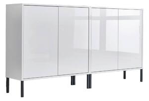 ŠIROKÁ KOMODA, bílá, vysoce lesklá bílá, 158/86/33 cm MID.YOU - Komody na nožičkách, Online Only