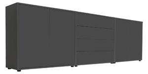 ŠIROKÁ KOMODA, antracitová, 237/73/33 cm MID.YOU - Široké komody, Online Only