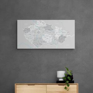 Obraz na korku šedá mapa Česka s kontrastem