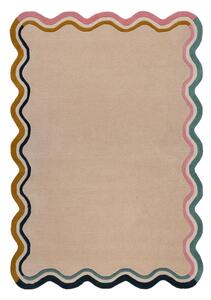 Krémový ručně tkaný vlněný koberec 200x290 cm Leo Scallop – Flair Rugs