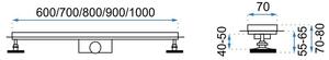 Lineární odtokový žlab Rea Line 90 cm chrom