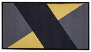 Livarno Home Rohožka, 67 x 120 cm (geometrické vzory šedá/žlutá) (100342998001)