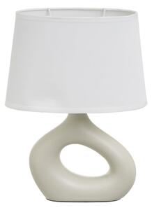 Bílo-béžová keramická stolní lampa s textilním stínidlem (výška 30 cm) – Casa Selección