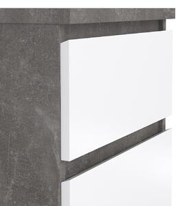 Noční stolek Naia 76230 beton/bílý lesk