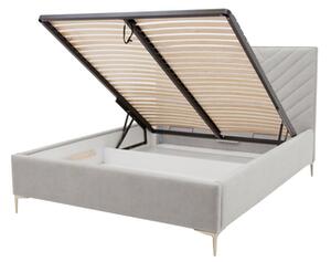 Velurová postel s úložným prostorem PINO 160x200 cm