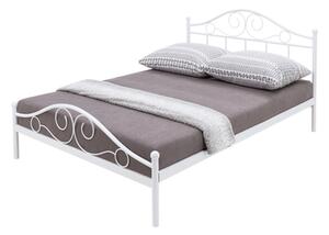 Kovová postel s roštěm bílá ANTIC 160x200 cm