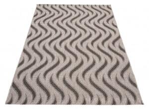 Kusový koberec Sisal Floorlux 20586 Vlnky Silver / Black Rozměr: 60x110 cm