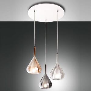 Fabas Luce 3481-47-297 - Lustr na lanku LILA 3xE27/40W/230V zlatá/šedá/čirá FX0244