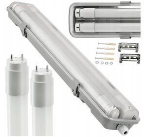 BERGE Hermetické svítidlo 120cm + 2x LED trubice - neutrální bílá