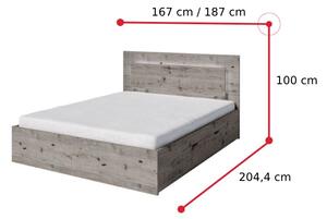 Manželská postel TOGO, 160x200, portlandský jasan