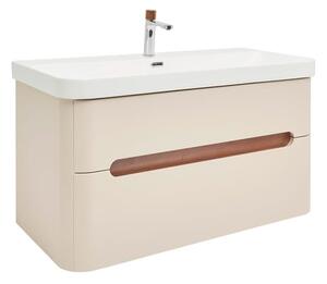 Koupelnová skříňka s umyvadlem a baterií SAT Fusion 97,5x53x45 cm pískově béžová mat SATFUSION2100BEMWBA