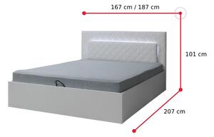 Manželská postel PANARA, 160x200, bílá