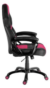 Herní židle A-RACER Q12 –⁠ PU kůže, černá/růžová