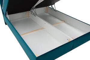Tyrkysová postel boxspring PRIMO LUX 160x200 cm