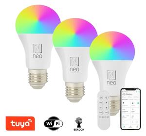 Immax NEO 07712CDO-SADA 3xLED RGB Stmívatelná žárovka E27/9W/230V Wi-Fi Tuya+DO