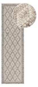 Šedý ručně tkaný běhoun s příměsí vlny 60x230 cm Minerals Diamond – Flair Rugs