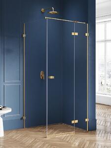 New Trendy Avexa Gold Brushed sprchový kout 100x80 cm obdélníkový zlatá kartáčovaný/průhledné sklo EXK-1735