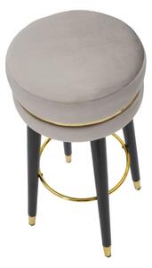 Sametová barová stolička Mauro Ferretti Galand, 25x35x74 cm, stříbrná/černá/zlatá