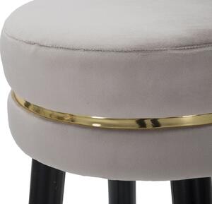 Sametová barová stolička Mauro Ferretti Galand, 25x35x74 cm, stříbrná/černá/zlatá