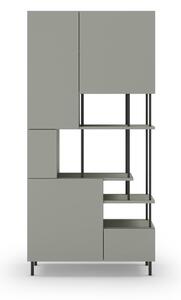 Zelenošedá knihovna 84x175 cm Perla – Marckeric
