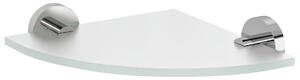 Sapho Sapho, X-ROUND skleněná police rohová, čtvrtkruhová 200x200mm, chrom/mléčné sklo, XR009-01