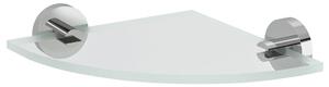 Sapho Sapho, X-ROUND skleněná rohová police, čtvrtkruhová 200x200mm, chrom/čiré sklo, XR009-11