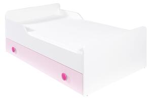 Růžová postel s matrací TOP BABY 80X160