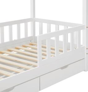 Juskys Dětská postel Marli 80 x 160 cm s úložným prostorem - bílá