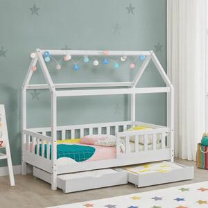 FurniGO Dětská postel Marli 80 x 160 cm s úložným prostorem - bílá