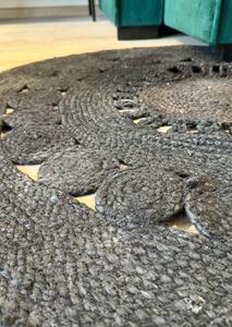 Kulatý jutový koberec MAYA 100 cm, černý