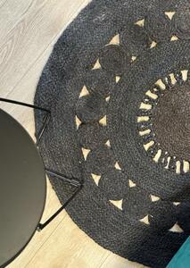 Kulatý jutový koberec MAYA 100 cm, černý