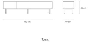 TV stolek v dekoru dubu v bílo-přírodní barvě 180x45 cm Arista – Teulat