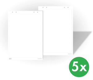 Papírové bloky pro flipchart tabule, balení 5x 25 listů, bílá