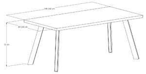 Jídelní stůl Puštík velikost stolu (D x Š): 140 x 80 (cm), Typ a sukovitost dřeva: Dub sukovitý/rustikální (0 Kč), Barva kovových nohou: Černá mat - RAL 9005 (0 Kč)