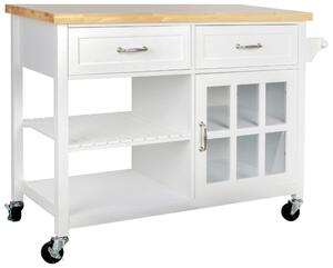 SERVÍROVACÍ VOZÍK, přírodní barvy, bílá, 117/86/48 cm Livetastic - Online Only kuchyňské linky, Online Only