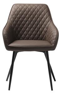 Hnědá jídelní židle z imitace kůže Milton – Unique Furniture