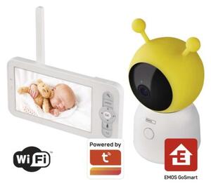 Emos H4052 GoSmart Otočná dětská chůvička GUARD s monitorem, bílá a žlutá, Wi-Fi
