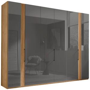 ŠATNÍ SKŘÍŇ S OTOČNÝMI DVEŘMI, dub, dub bianco, lávově šedá, 300/216/58 cm Dieter Knoll - Šatní skříně