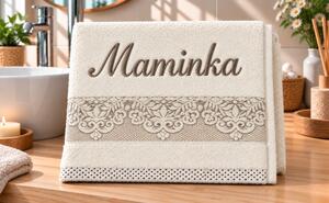 Bellatex Froté ručník orchidea s výšivkou MAMINKA 50x100 cm Maminka Žlutá