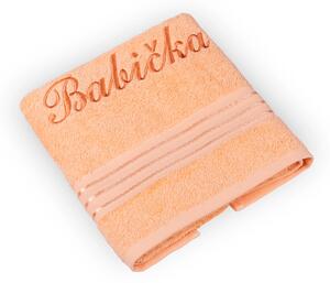 Bellatex Froté ručník kolekce Linie s výšivkou Babička 50x100 cm Babička Oranžová