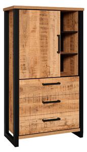 VÍCEÚČELOVÁ SKŘÍŇ, přírodní barvy, černá, 87/155/45 cm MID.YOU - Online Only komody, Online Only
