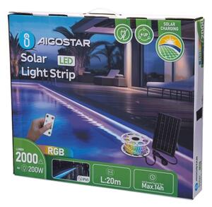 Aigostar - LED RGB Stmívatelný solární pásek LED/20W/3,2V 20 m IP65 + DO