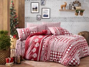 Vánoční prodloužené povlečení bavlna 140x220, 70x90cm Christmas red