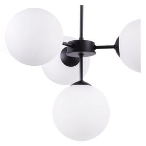 Light for home - Černý závěsný lustr se stínidlem v bílé barvě a možností regulace " IMPERIA", 4x40W, E14, Černá