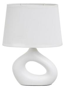 Bílá keramická stolní lampa s textilním stínidlem (výška 30 cm) – Casa Selección