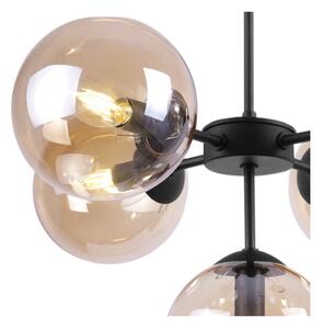 Light for home - Černé světlo s regulací délky a medovými stínidly pro obývák a kancelář "IMPERIA", 5x40W, E14, Černá