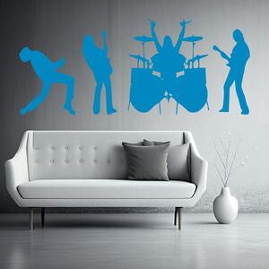 Živá Zeď Samolepka Rocková kapela Barva: modrá, Velikost: 60 x 22 cm
