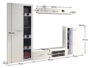 Tempo Kondela Obývací stěna, bílá, ROCHESTER