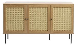 Nízká komoda v dekoru dubu v přírodní barvě 140x80 cm Pensacola – Unique Furniture